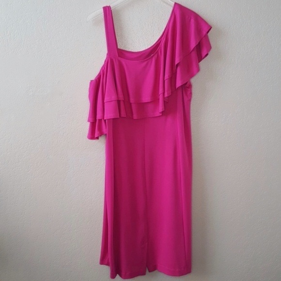 Lane Bryant Ruffle One Cold Shoulder Dress 20 - Picture 3 of 7